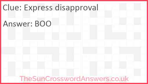 Express disapproval Answer