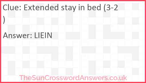 Extended stay in bed (3-2) Answer