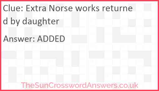 Extra Norse works returned by daughter Answer