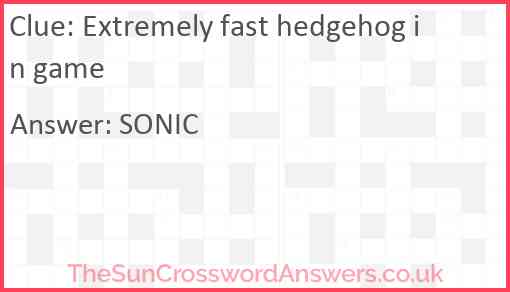 Extremely fast hedgehog in game Answer