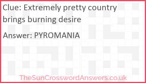 Extremely pretty country brings burning desire Answer