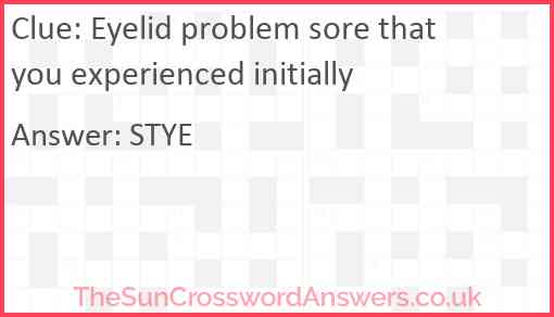 Eyelid problem sore that you experienced initially Answer