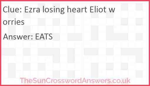 Ezra losing heart Eliot worries Answer