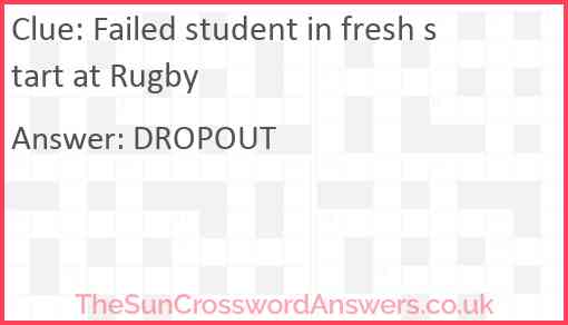 Failed student in fresh start at Rugby Answer