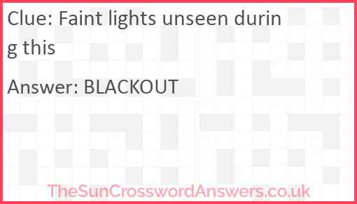 Faint lights unseen during this Answer