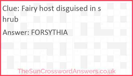 Fairy host disguised in shrub Answer