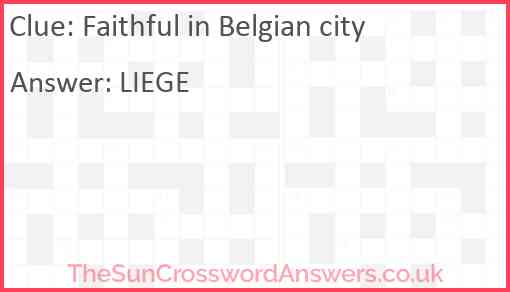 Faithful in Belgian city Answer