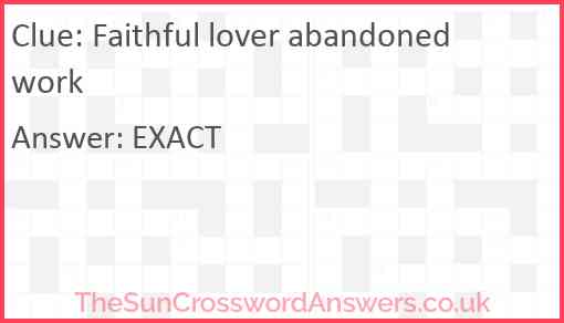 Faithful lover abandoned work Answer