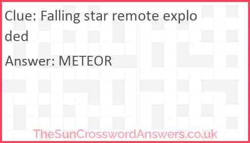 Falling star remote exploded Answer