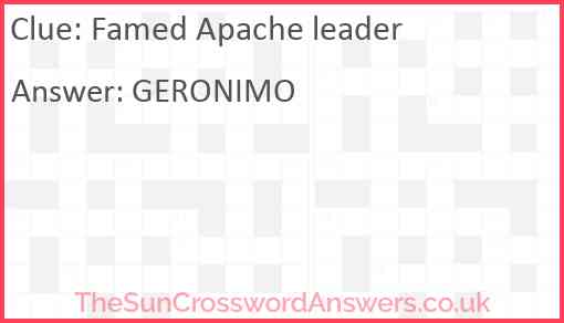 Famed Apache leader Answer