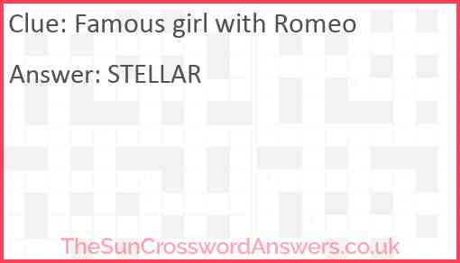 Famous girl with Romeo Answer