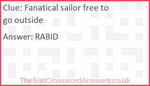 Fanatical sailor free to go outside Answer