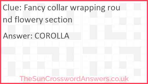 Fancy collar wrapping round flowery section Answer