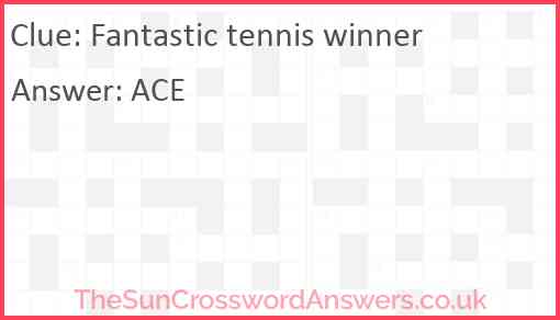 Fantastic tennis winner Answer