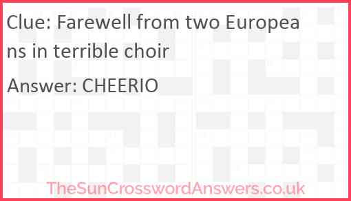 Farewell from two Europeans in terrible choir Answer