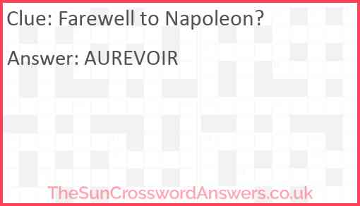 Farewell to Napoleon? Answer