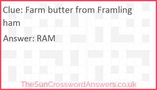 Farm butter from Framlingham Answer