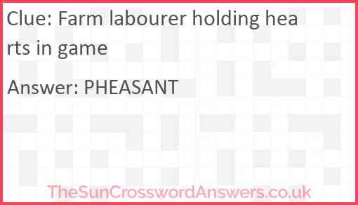 Farm labourer holding hearts in game Answer