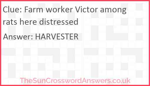 Farm worker Victor among rats here distressed Answer