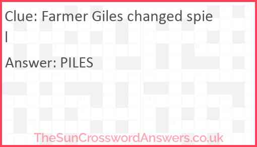 Farmer Giles changed spiel Answer