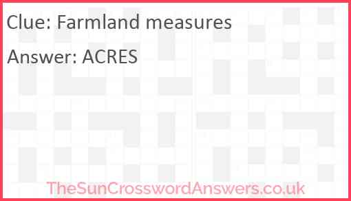 Farmland measures Answer