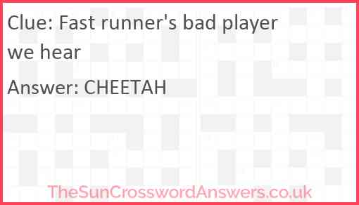 Fast runner's bad player we hear Answer