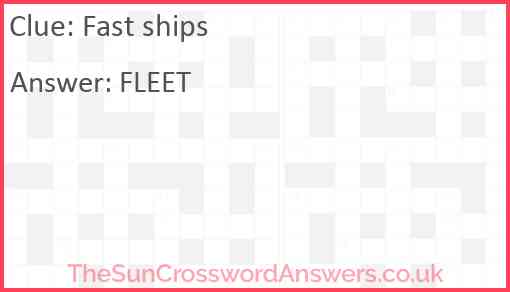 Fast ships Answer
