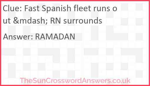 Fast Spanish fleet runs out &mdash; RN surrounds Answer