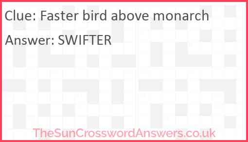 Faster bird above monarch Answer