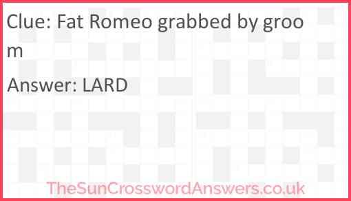 Fat Romeo grabbed by groom Answer