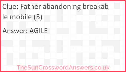 Father abandoning breakable mobile (5) Answer