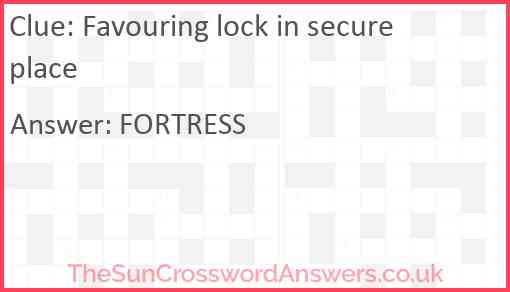 Favouring lock in secure place Answer