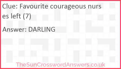 Favourite courageous nurses left (7) Answer