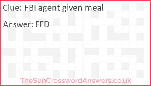 FBI agent given meal Answer