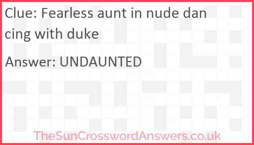 Fearless aunt in nude dancing with duke Answer