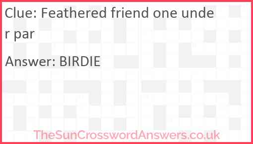 Feathered friend one under par Answer