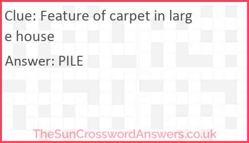 Feature of carpet in large house Answer