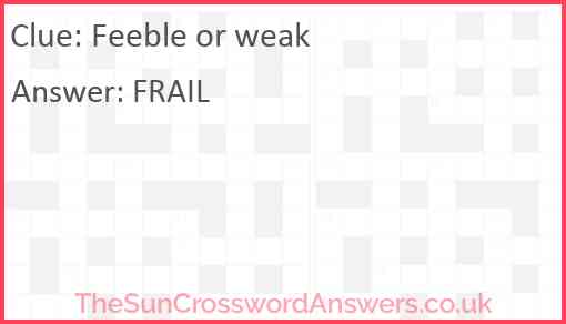 Feeble or weak Answer