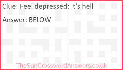 Feel depressed: it's hell Answer