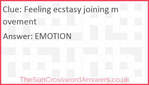 Feeling ecstasy joining movement Answer
