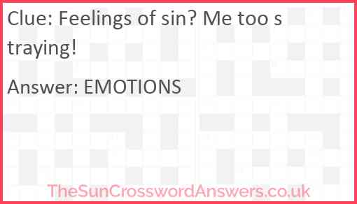 Feelings of sin? Me too straying! Answer