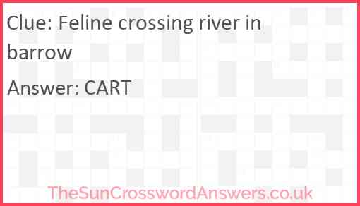 Feline crossing river in barrow Answer
