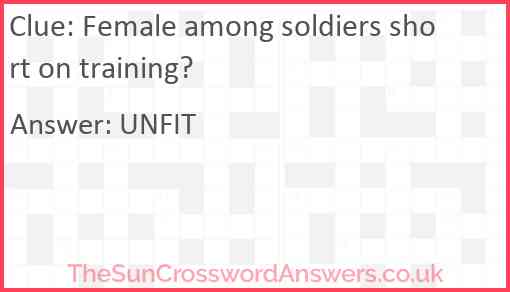 Female among soldiers short on training? Answer