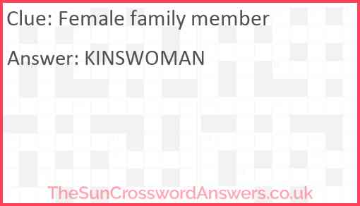 Female family member Answer