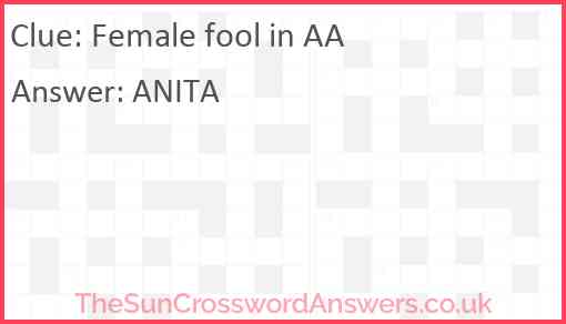 Female fool in AA Answer
