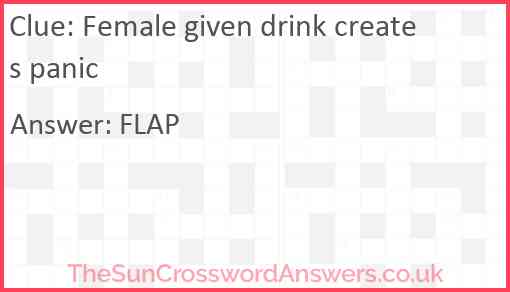 Female given drink creates panic Answer