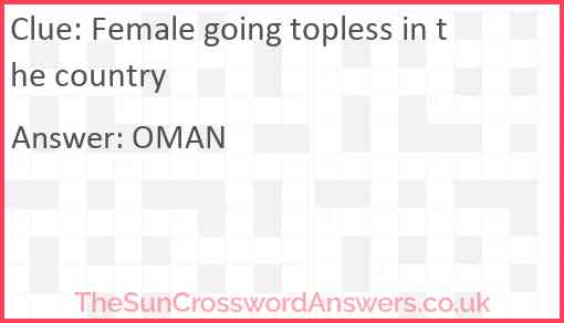 Female going topless in the country Answer