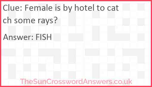Female is by hotel to catch some rays? Answer
