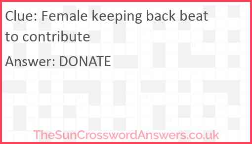 Female keeping back beat to contribute Answer