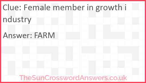 Female member in growth industry Answer